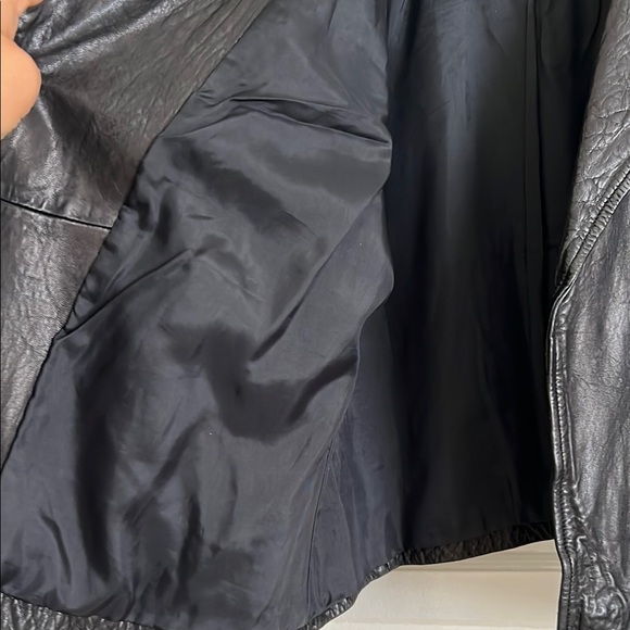 Madewell Black Leather Jacket with Silver Zippers - Picture 9 of 16